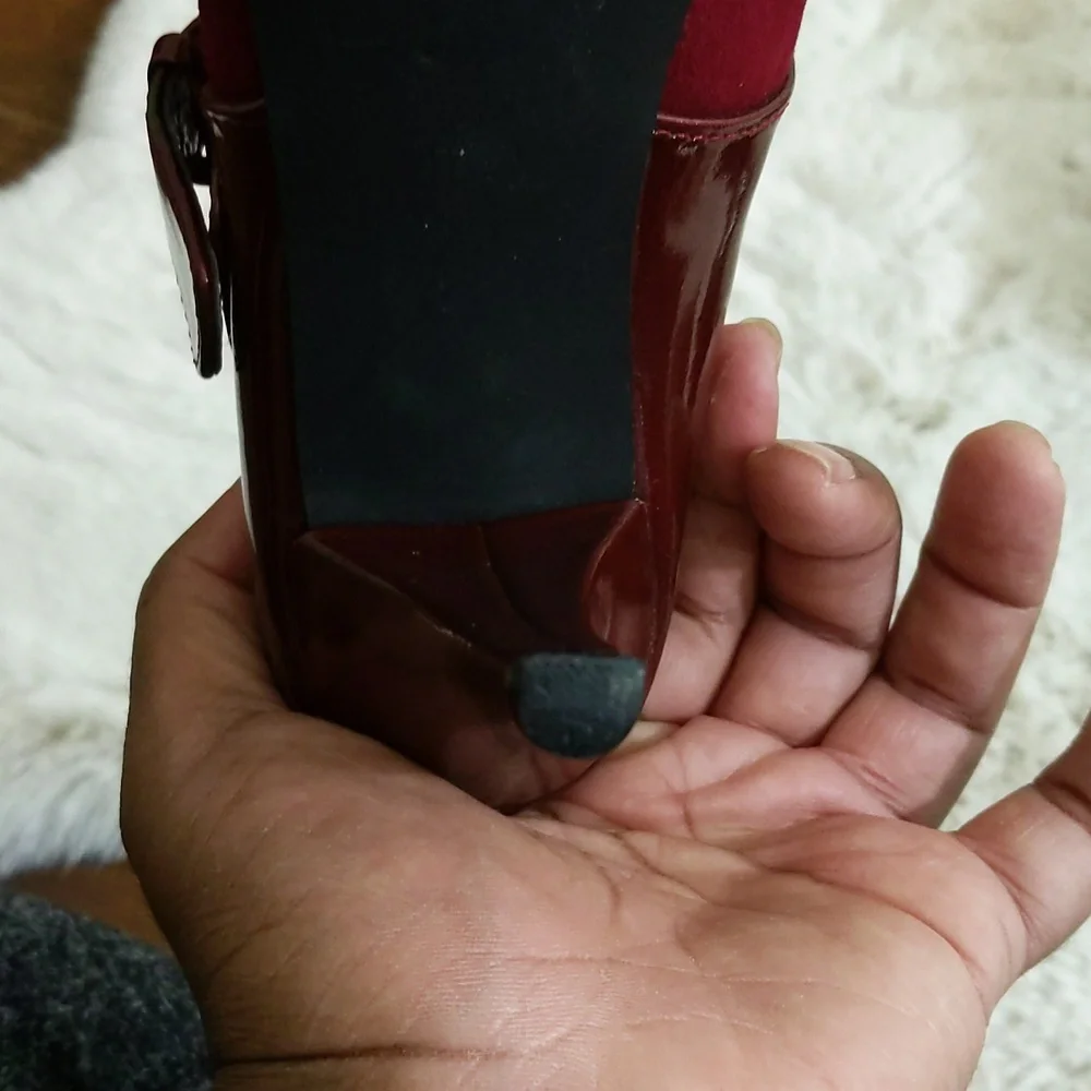 Style & Co| Vintage Burgundy suede high heel pump - Picture 7 of 14